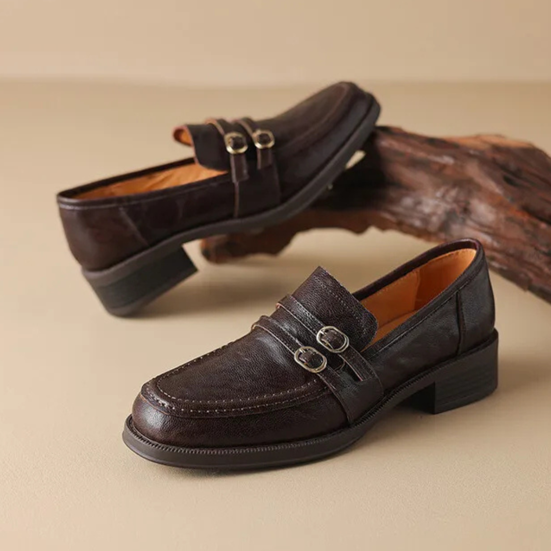 Round Toe Chunky Heel Shoes