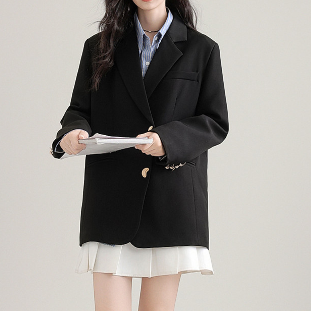 Black Profile Blazer For Women