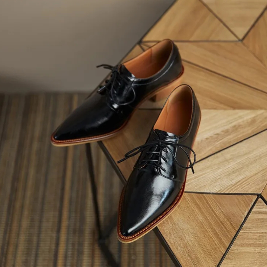 Pointed Toe Chunky Heel Oxfords