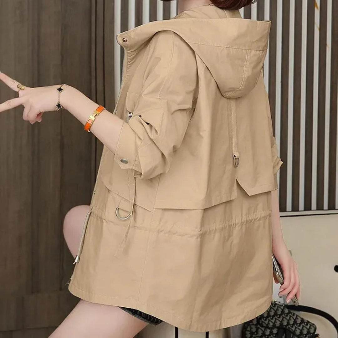 Mid-Length Hooded Casual Coat