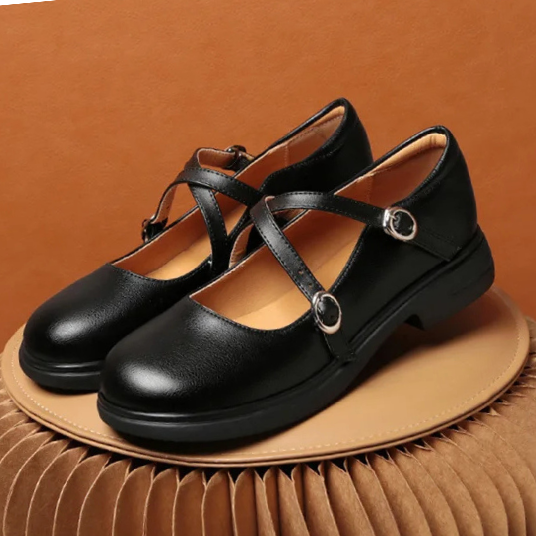 Low Heel Buckle Strap Mary Janes