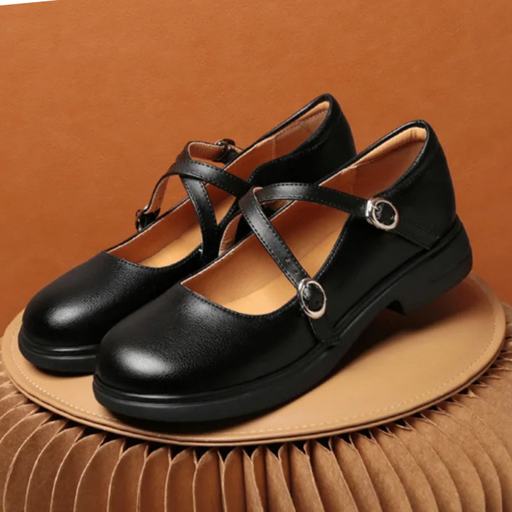 Low Heel Buckle Strap Mary Janes