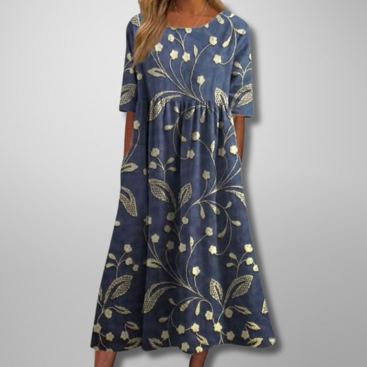 Embroidered Floral Maxi Dress
