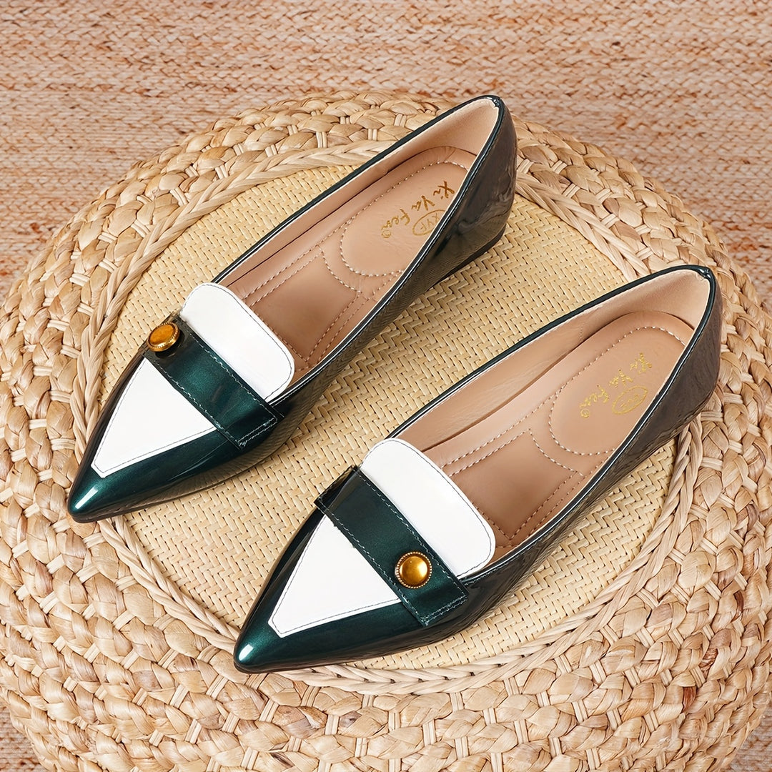Pointed Toe Buckle Loafers