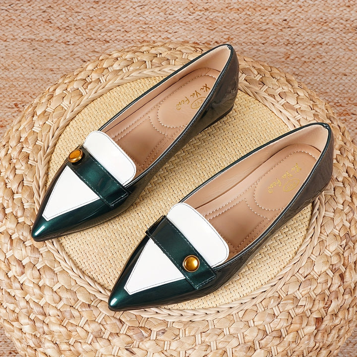 Pointed Toe Buckle Loafers