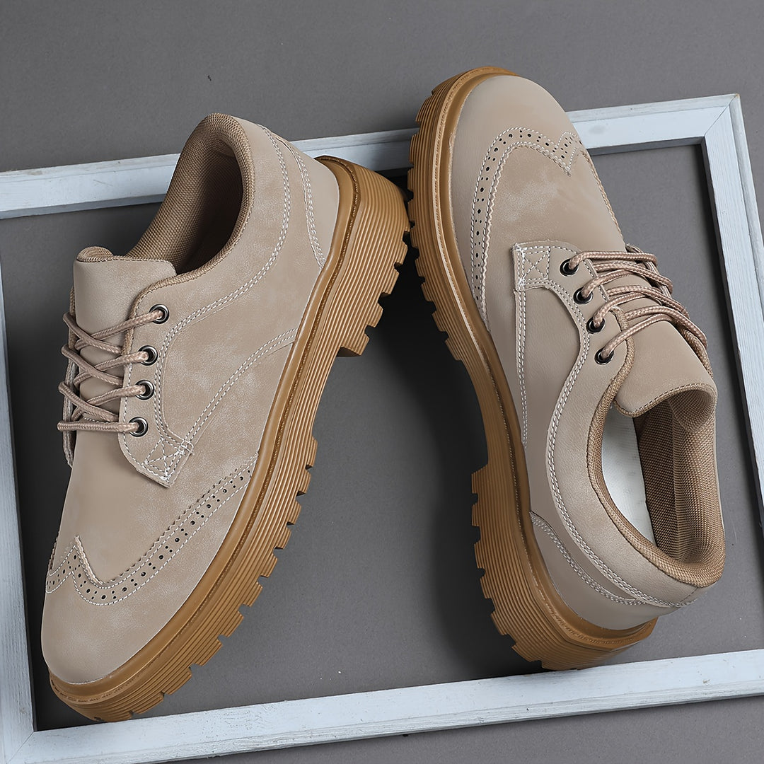 British Brogue Style Low-Top Sneakers