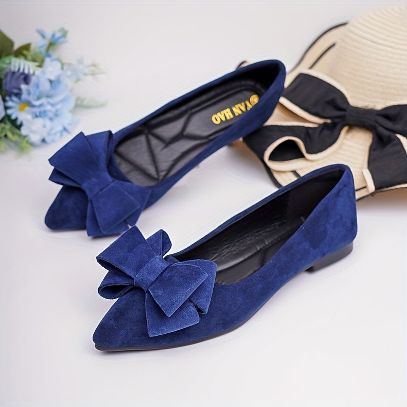 Solid Color Pointed Toe Soft Sole Shoes