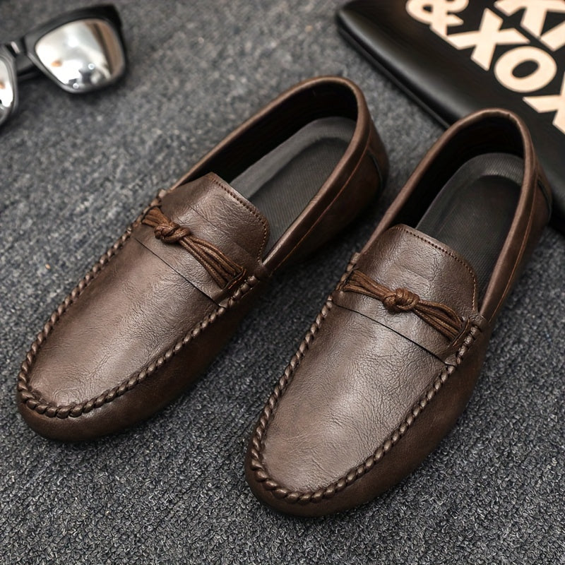 Casual Solid Color Low Top Slip On Business Shoes