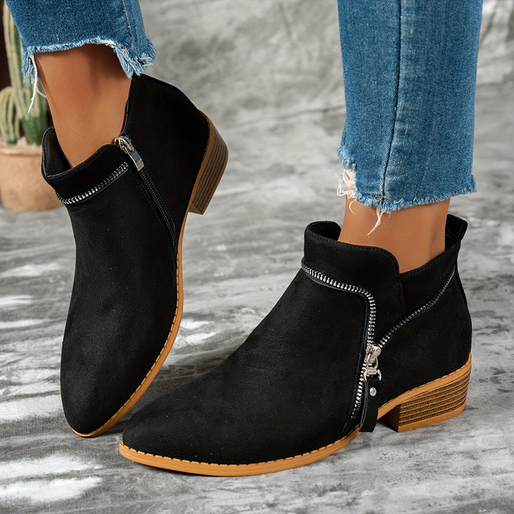 Women's Slip-On Chunky Heel Ankle Boots