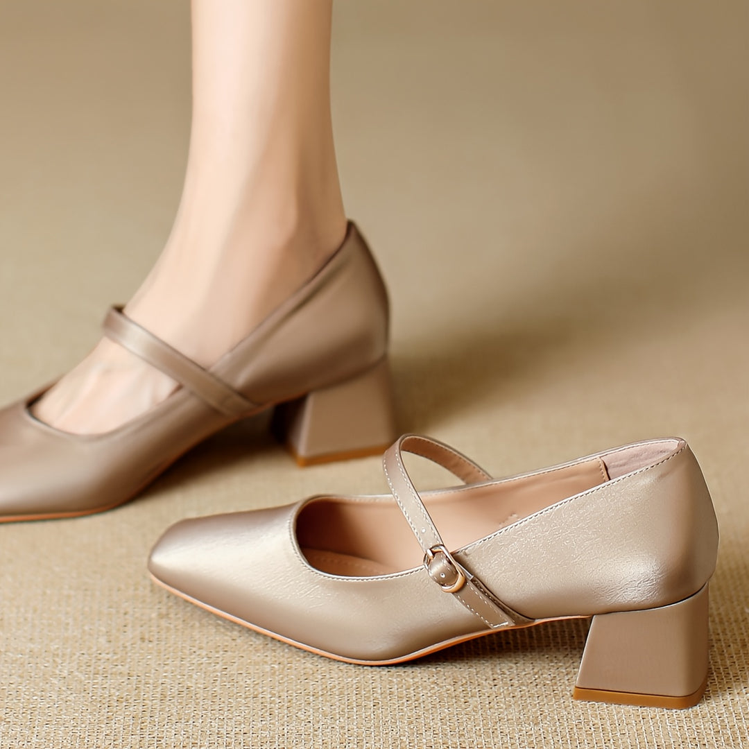 Elegant Chunky Block Heel Shoes