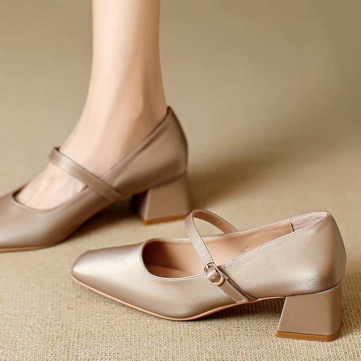 Elegant Chunky Block Heel Shoes