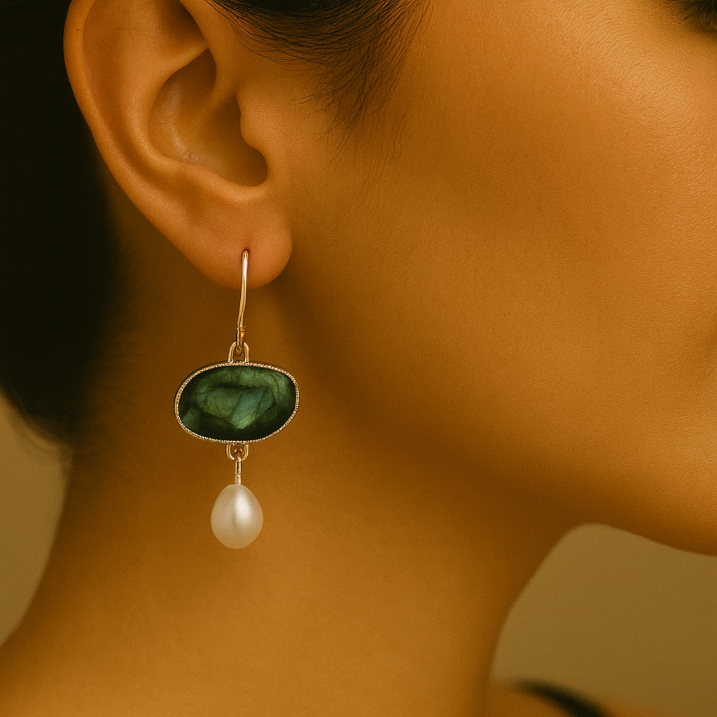 Green Stone Earrings