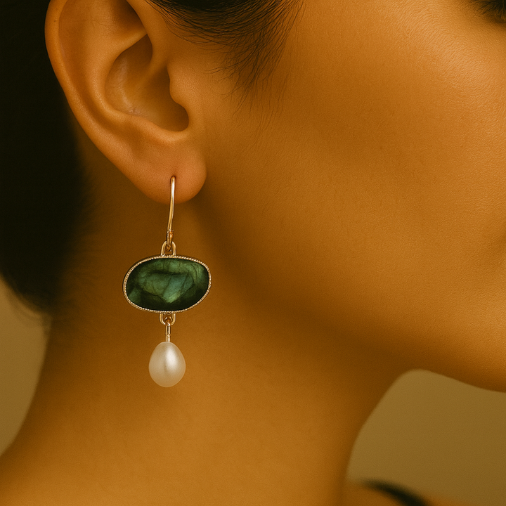 Green Stone Earrings