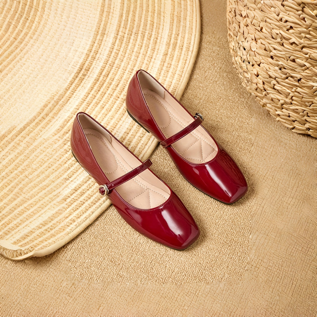 Women's Burgundy Mary Jane Flats