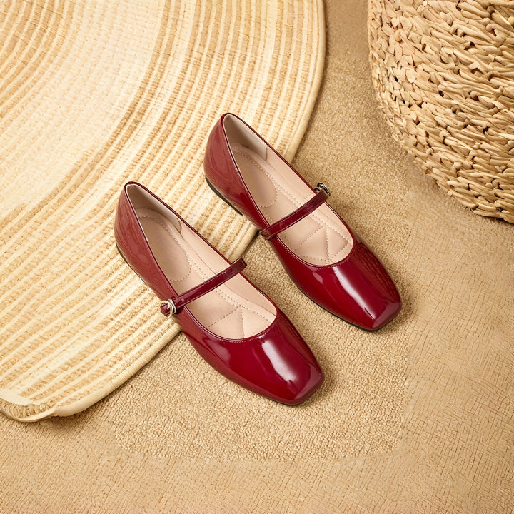 Women's Burgundy Mary Jane Flats