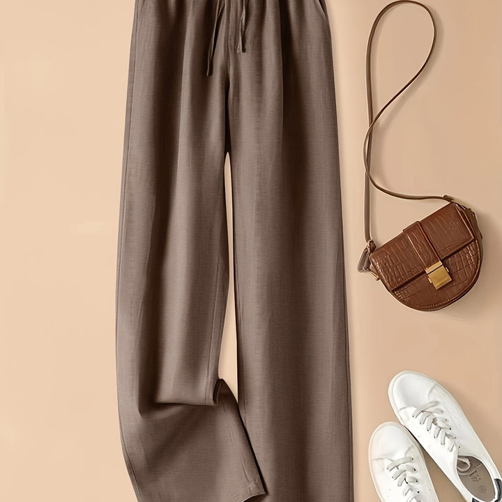 Retro High Waist Wide Leg Viscose Pants