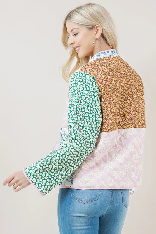 Patchwork Floral Bomber