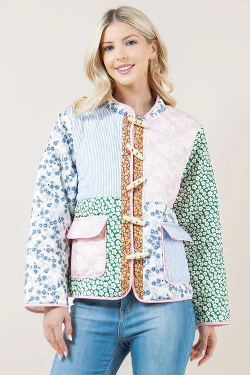 Patchwork Floral Bomber