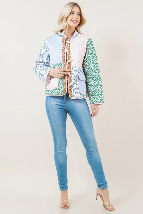 Patchwork Floral Bomber