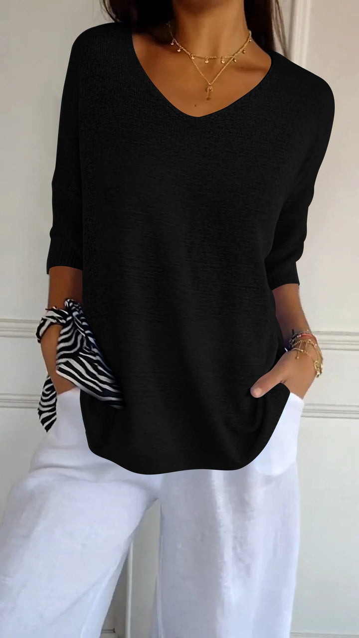 V-neck Long Sleeve Top