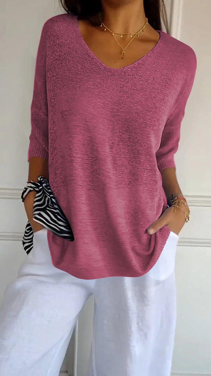 V-neck Long Sleeve Top