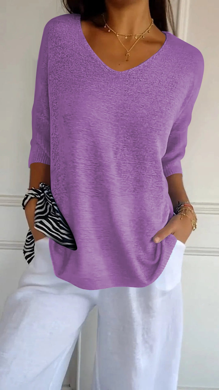 V-neck Long Sleeve Top