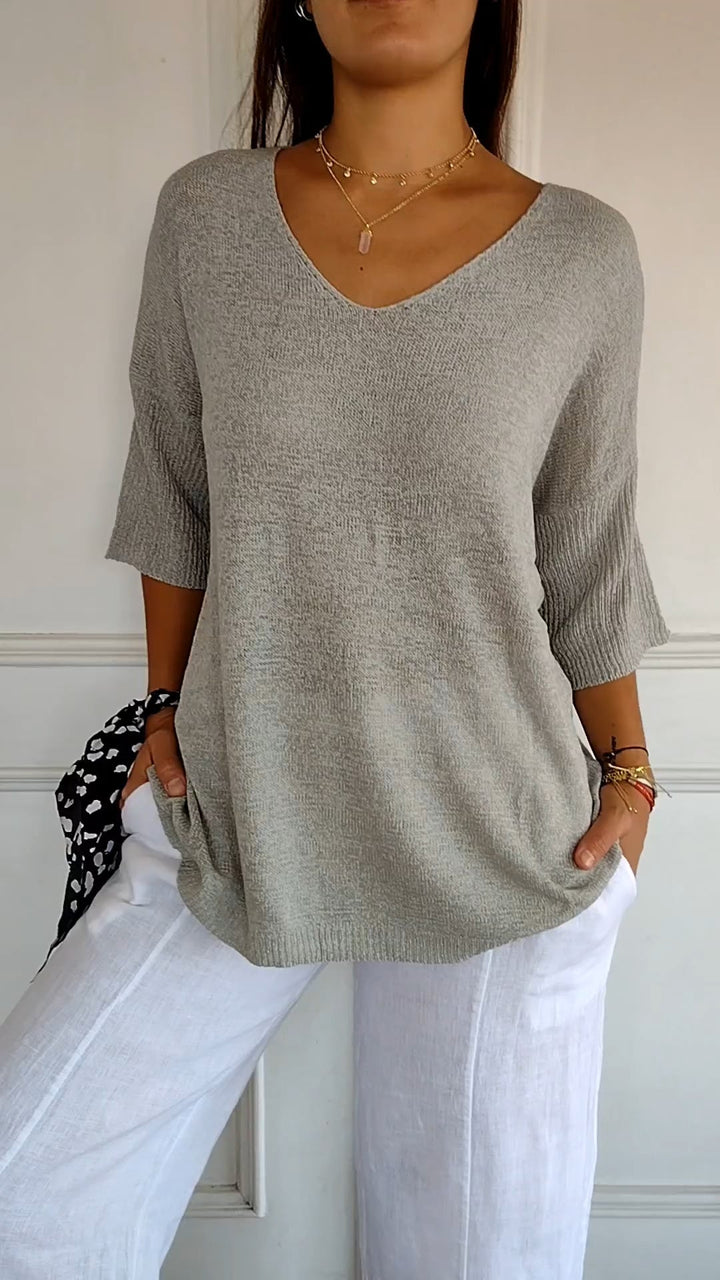 V-neck Long Sleeve Top
