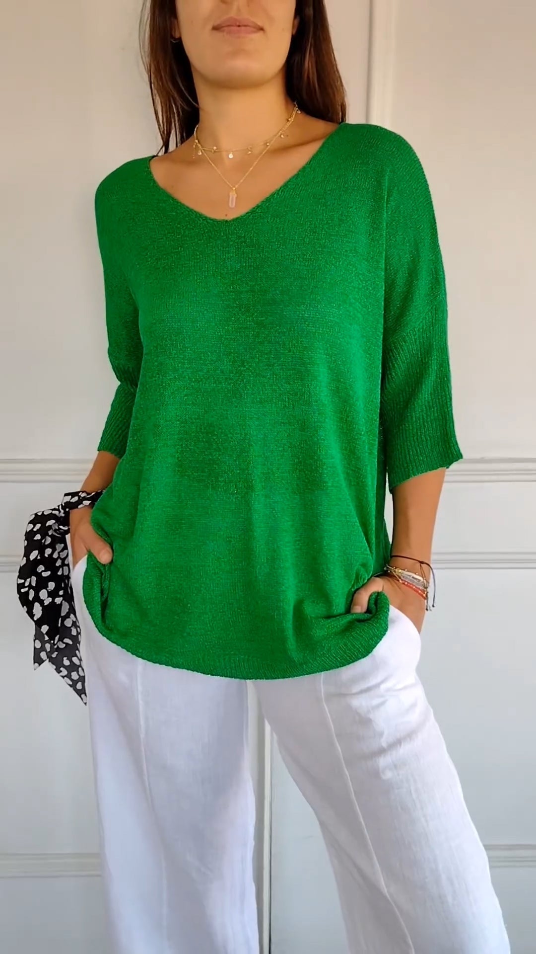 V-neck Long Sleeve Top