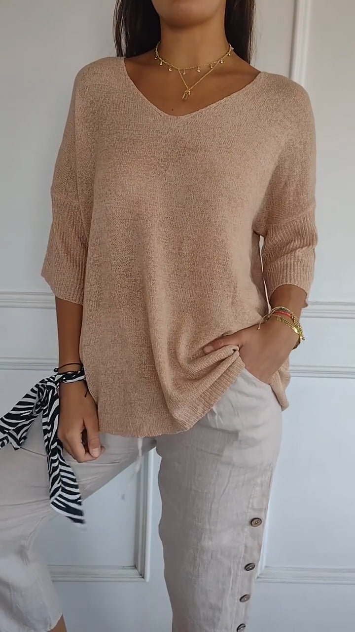 V-neck Long Sleeve Top