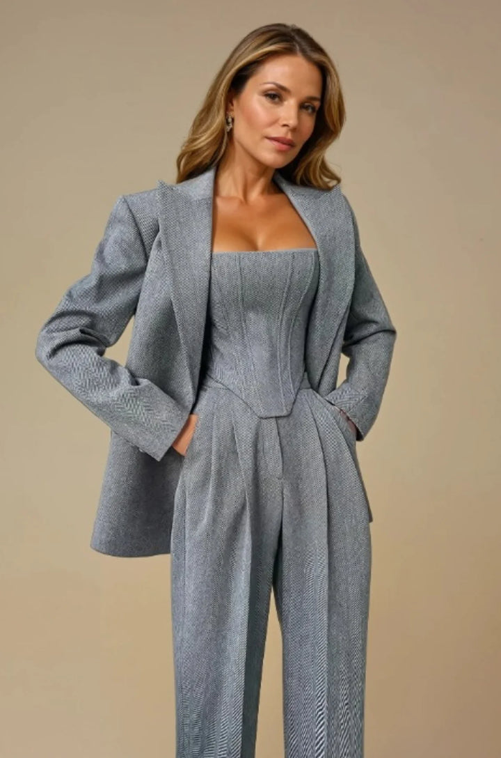Set with double-breasted blazer