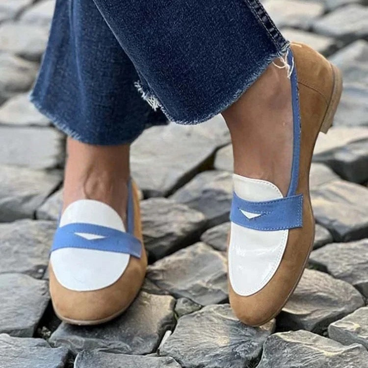 Coloured Round Toe Loafers