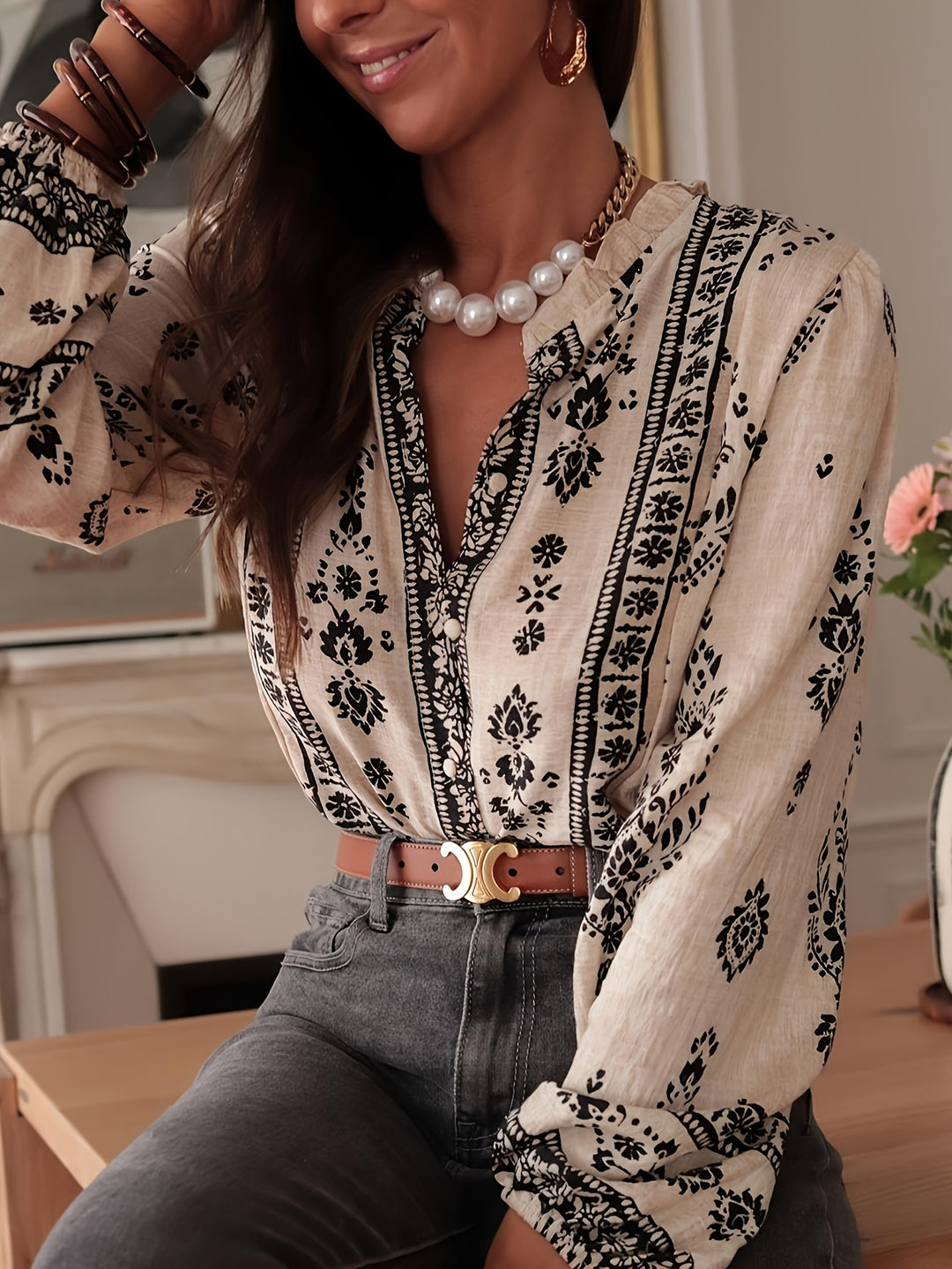 Long Sleeve Boho Top