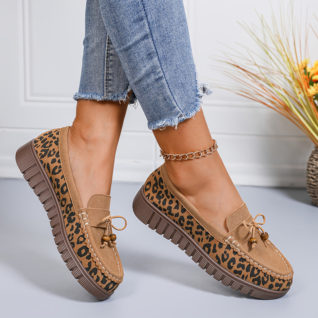 Stylish Leopard Print with Bow Shoes