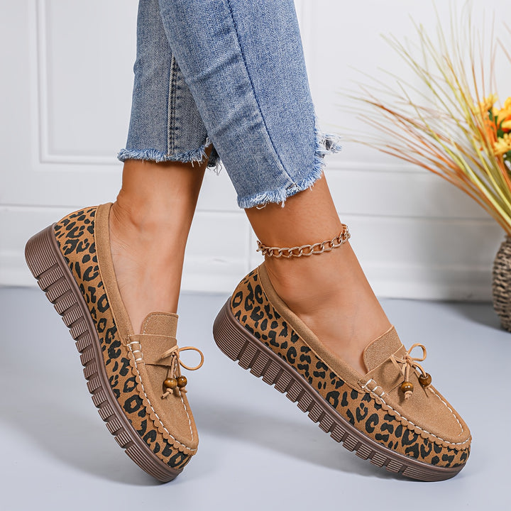 Stylish Leopard Print with Bow Shoes