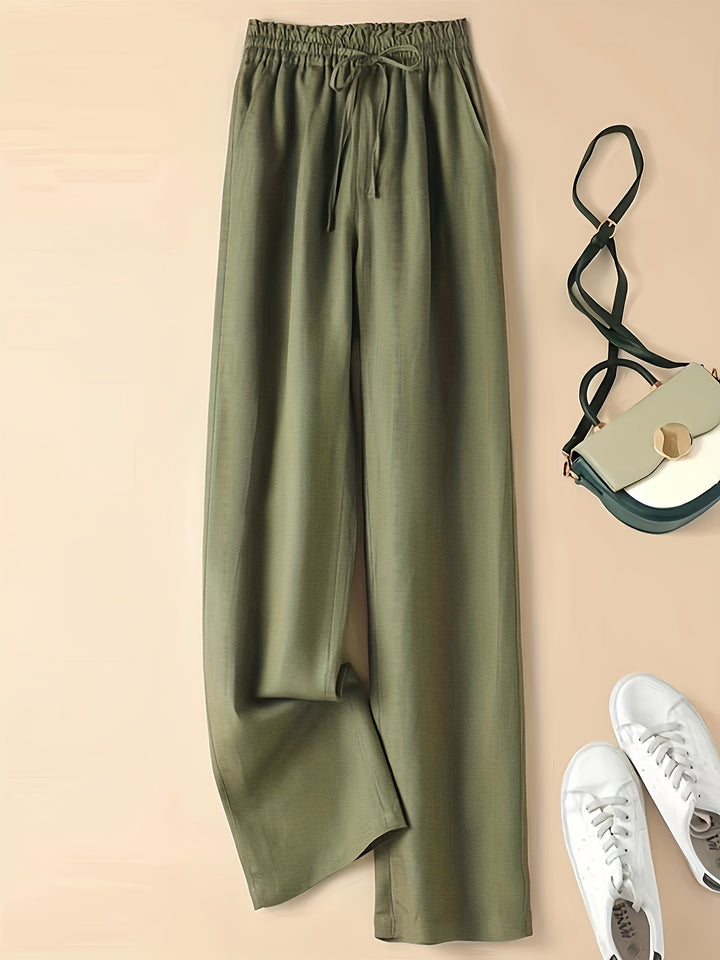 Retro High Waist Wide Leg Viscose Pants