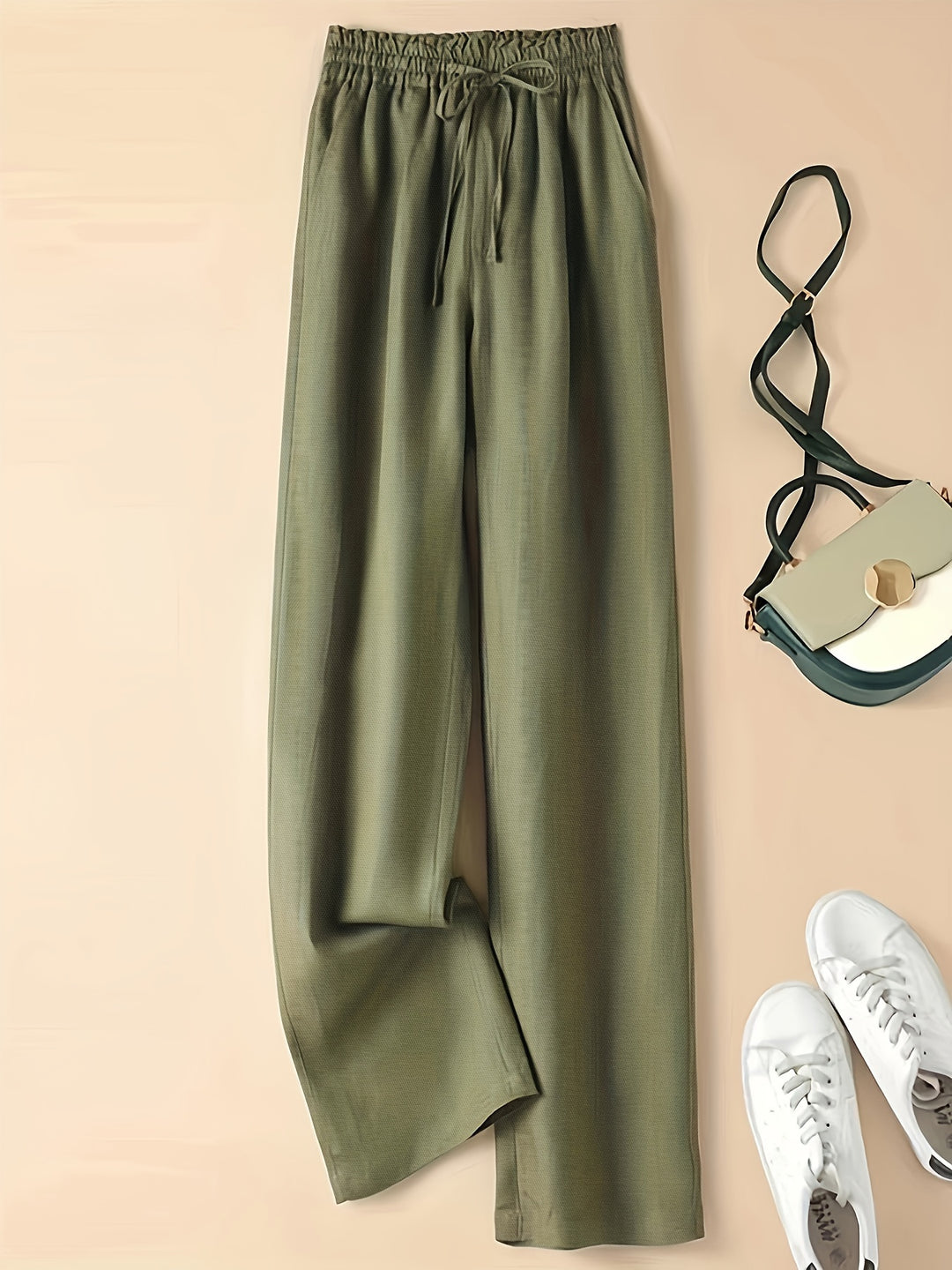 Retro High Waist Wide Leg Viscose Pants