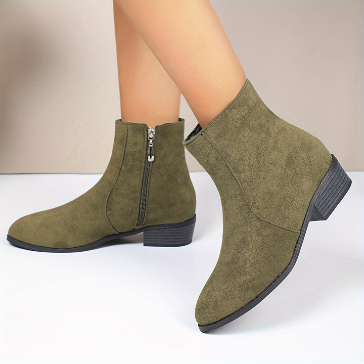 Women's Casual Brown Faux Suede Short Boots