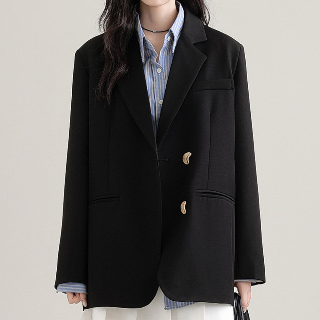 Black Profile Blazer For Women