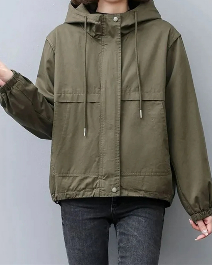 Long-Sleeved Short Hooded