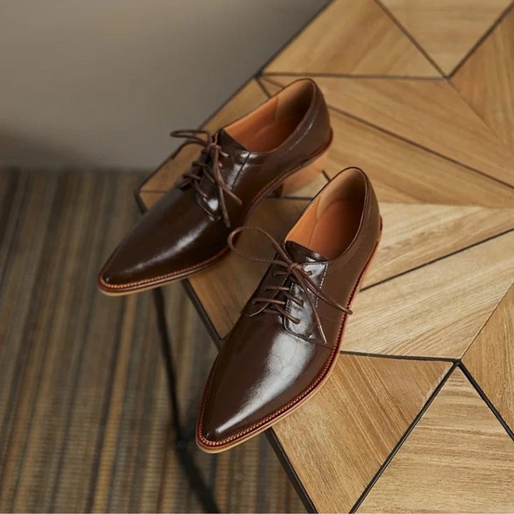 Pointed Toe Chunky Heel Oxfords