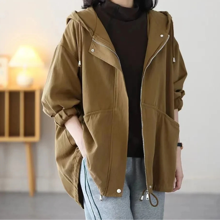 Women Hooded Trench Coat