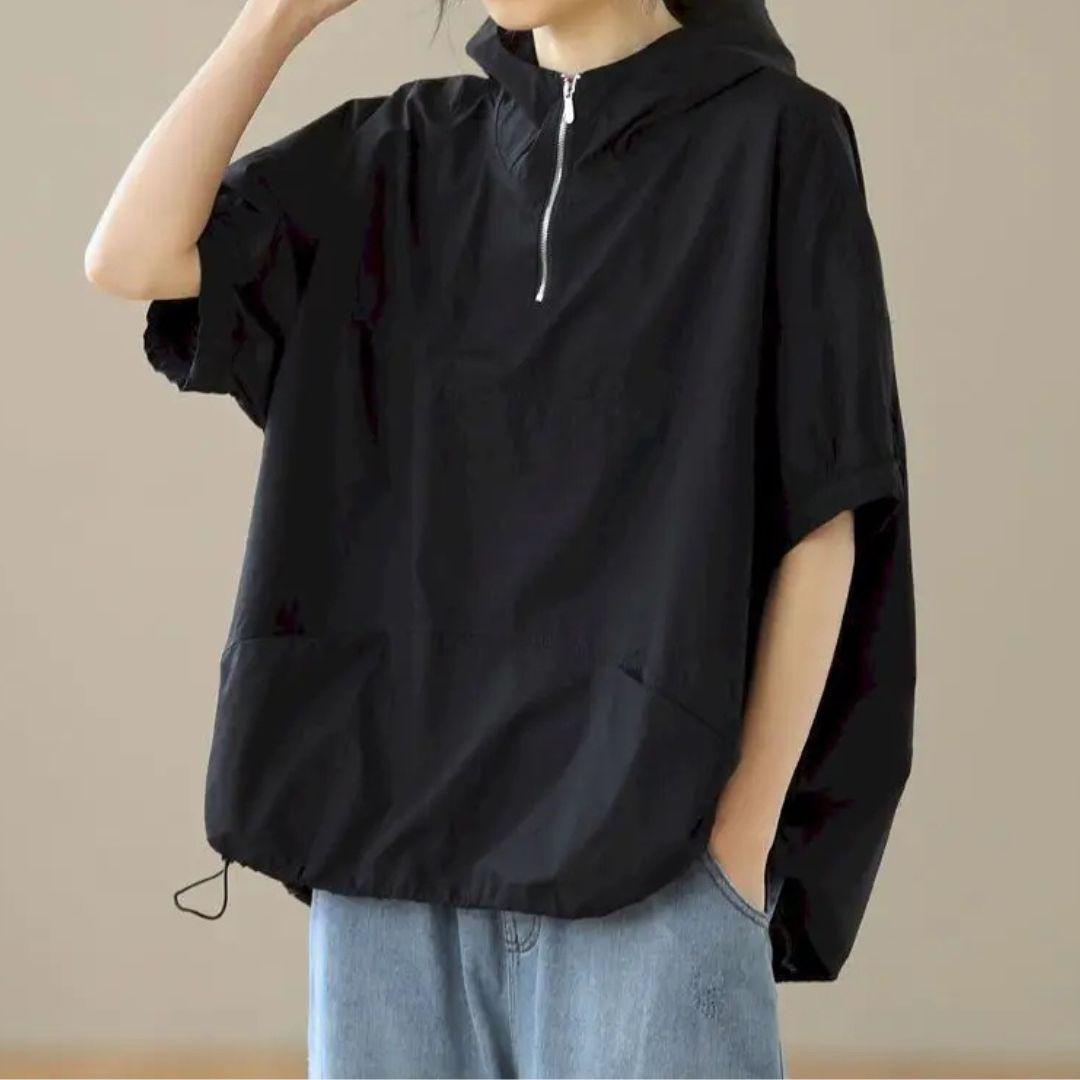Plus size Casual Hooded Top