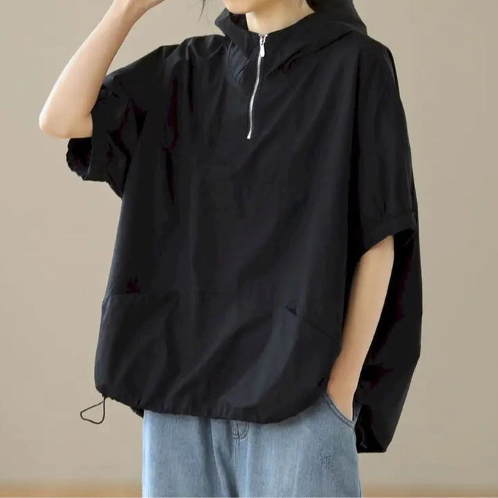 Plus size Casual Hooded Top