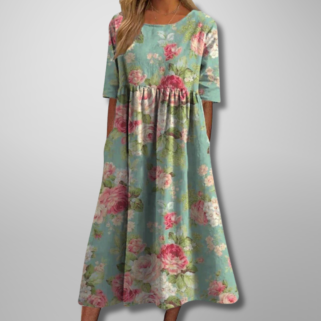 Embroidered Floral Maxi Dress