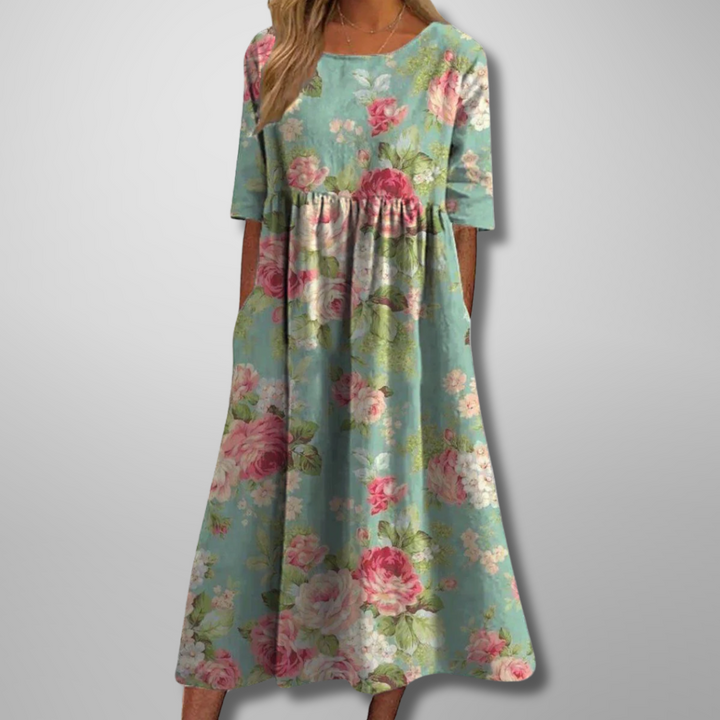 Embroidered Floral Maxi Dress