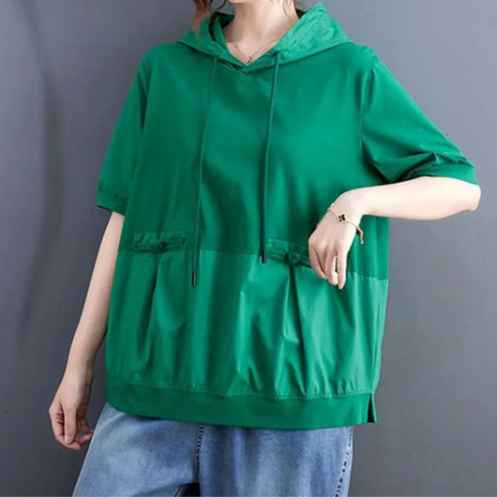 Lace Up Hooded Top