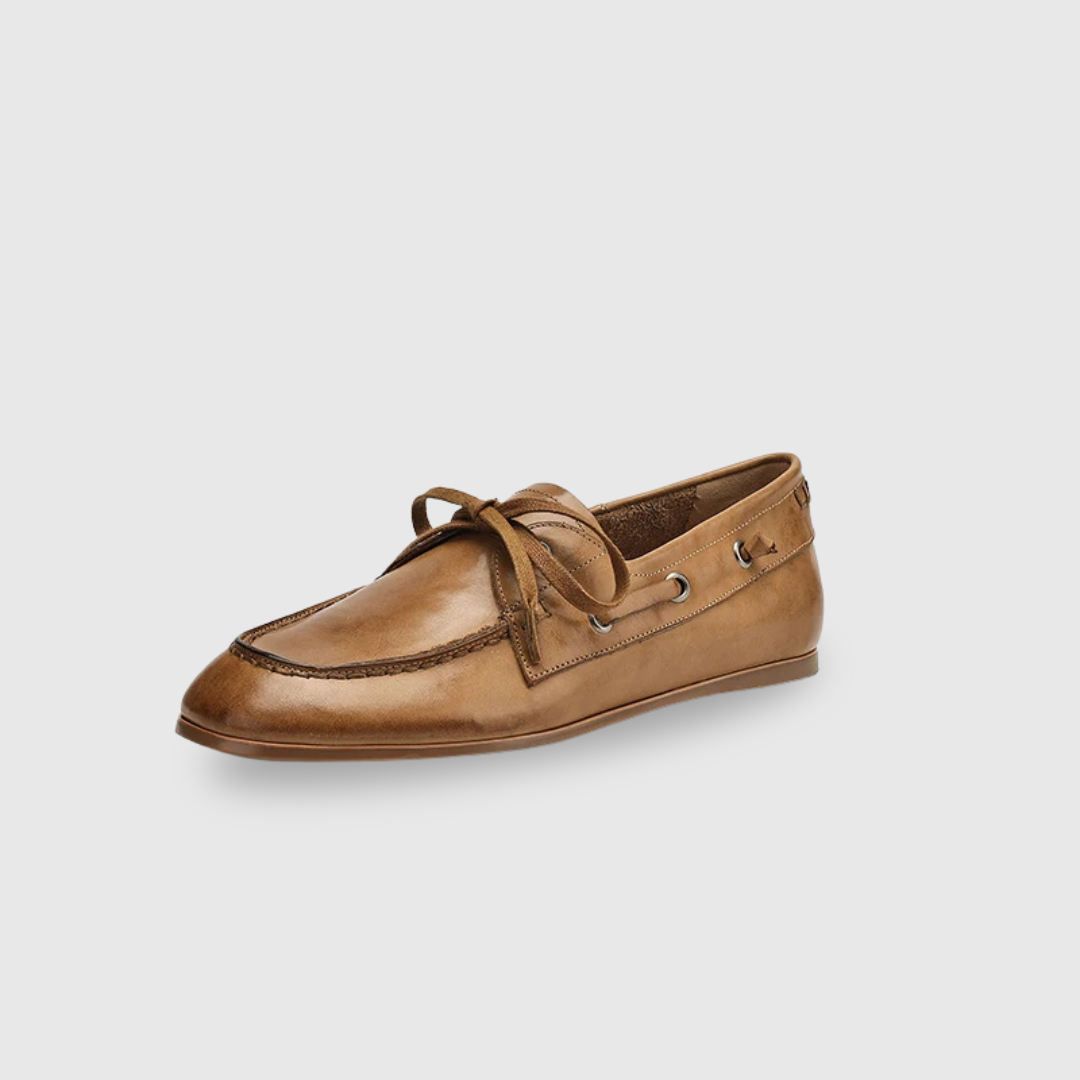 Round Toe Retro Leather Loafers