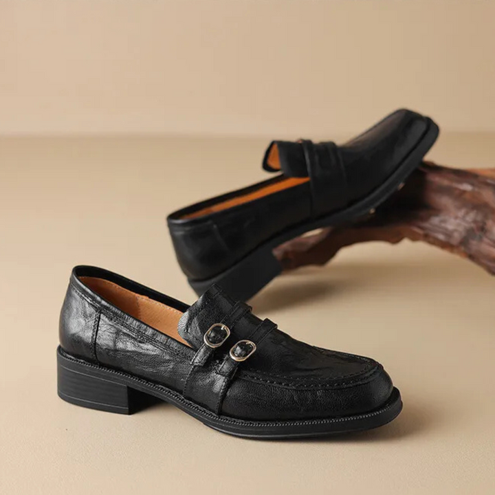 Round Toe Chunky Heel Shoes