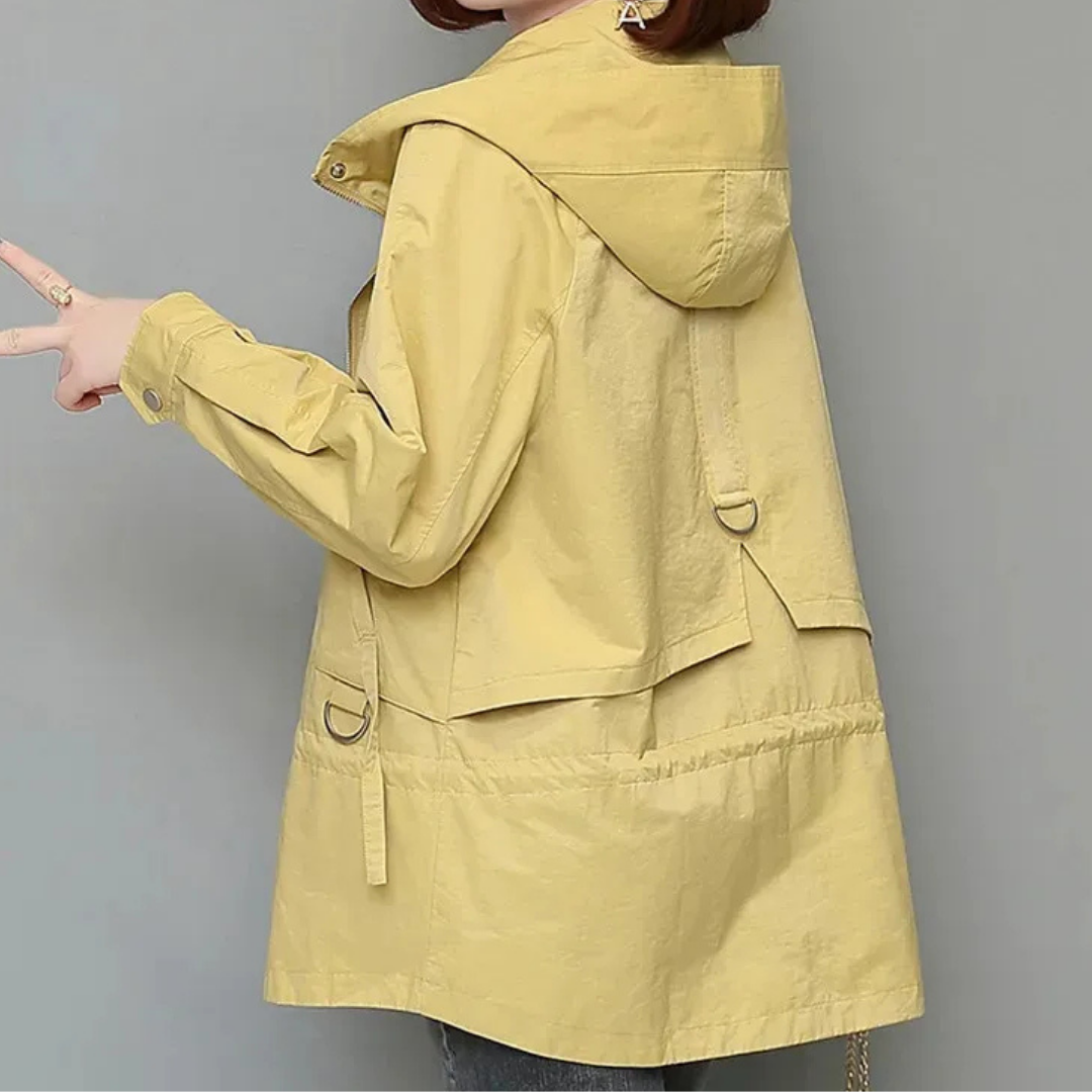 Mid-Length Hooded Casual Coat