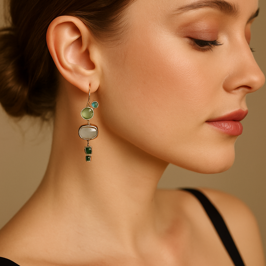 Vintage Green Pearl Earrings